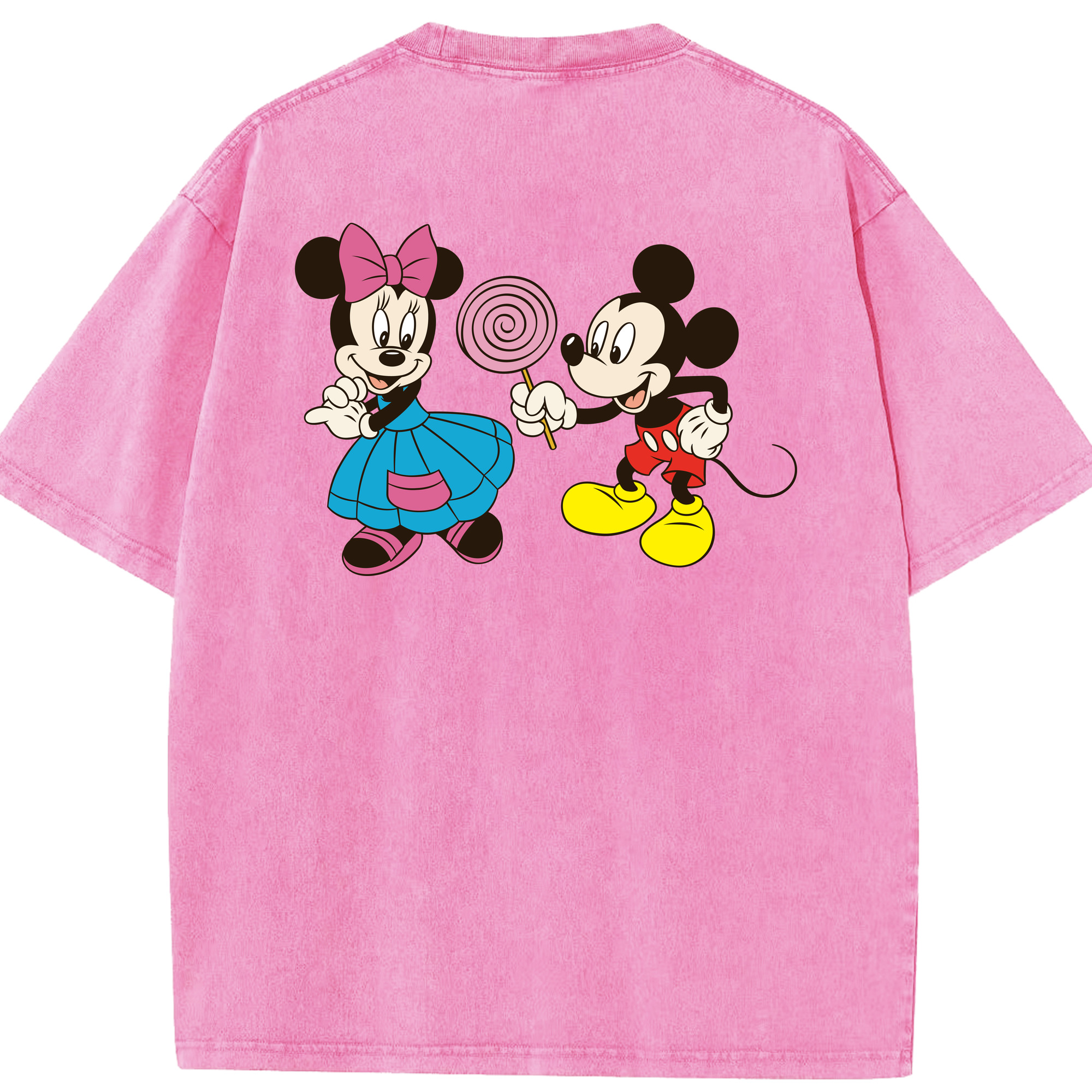 （画像用） ミッキーマウス Mickey Mouse 綿100% ヴィンテージ風 半袖Tシャツ（背面プリント）